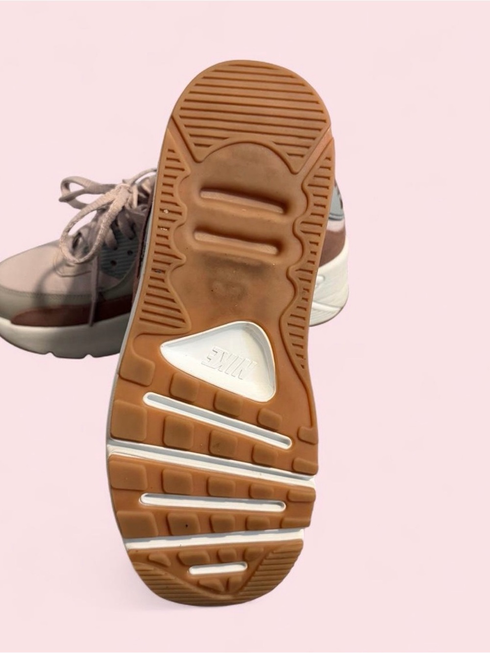 Nike Women’s Dusty Pink and Mauve Suede-Trim Athletic Sneakers - Picture 3 of 3
